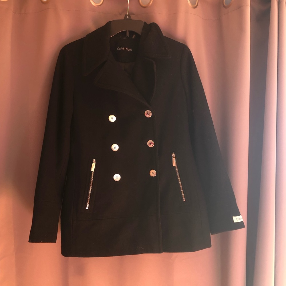 Black Calvin Klein Pea Coat.